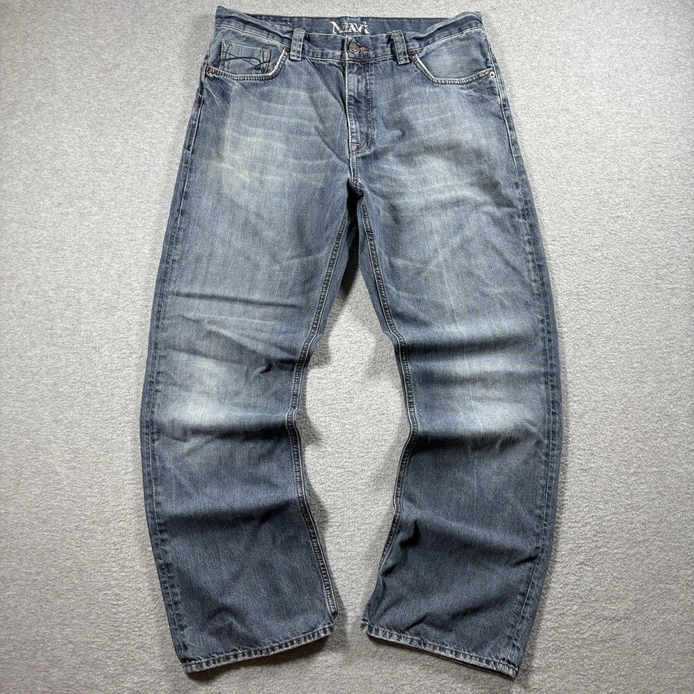 VTG Mavi Matt Mens 34x32 Relaxed Fit Straight Leg Jeans Blue Baggy Y2K Skater - Picture 4 of 9